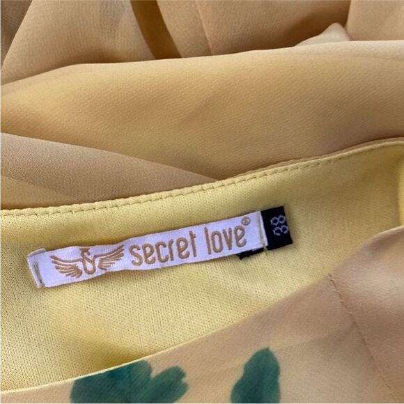 Secret Love Floral Yellow Maxi Dress, S - Picture 8 of 9